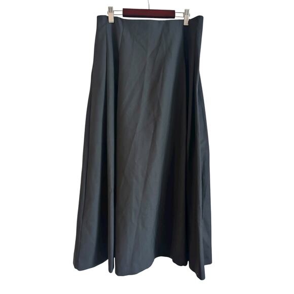 NWT MNG Mango Wool Blend Black Midi Skirt Flare Size 4 Back Zipper - Picture 1 of 6